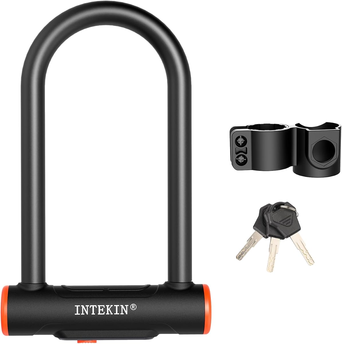 Fotografía técnica oficial de Candado U de Alta Seguridad, 16 mm, para Bicicleta, Motocicleta, Scooter y Puerta - Vista frontal con fondo blanco