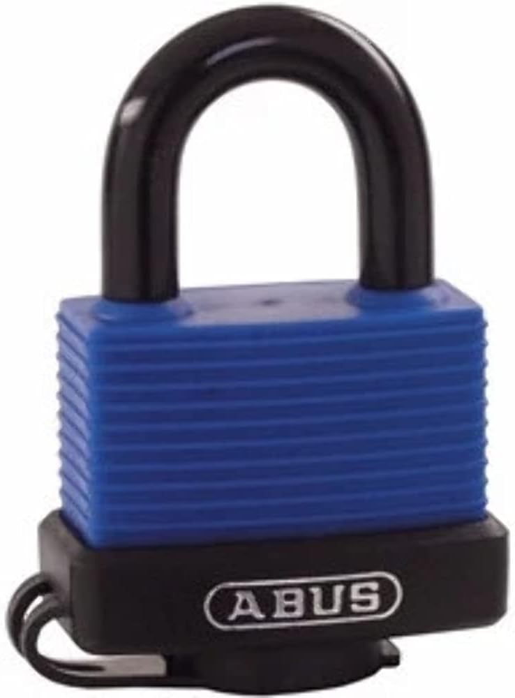 Fotografía técnica oficial de ABUS Nautic Aqua Safe 70IB/45 - Candado Marino de Latón Macizo y Arco Inox AISI 316 - Vista frontal con fondo blanco