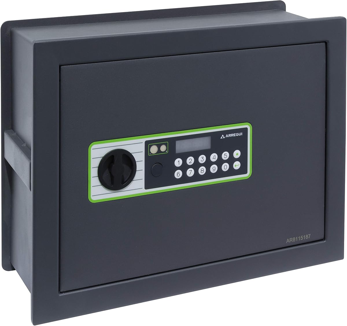 Fotografía técnica oficial de ARREGUI KEEPER Caja Guardallaves de Seguridad con Teclado y Bluetooth para Alquiler - Vista frontal con fondo blanco