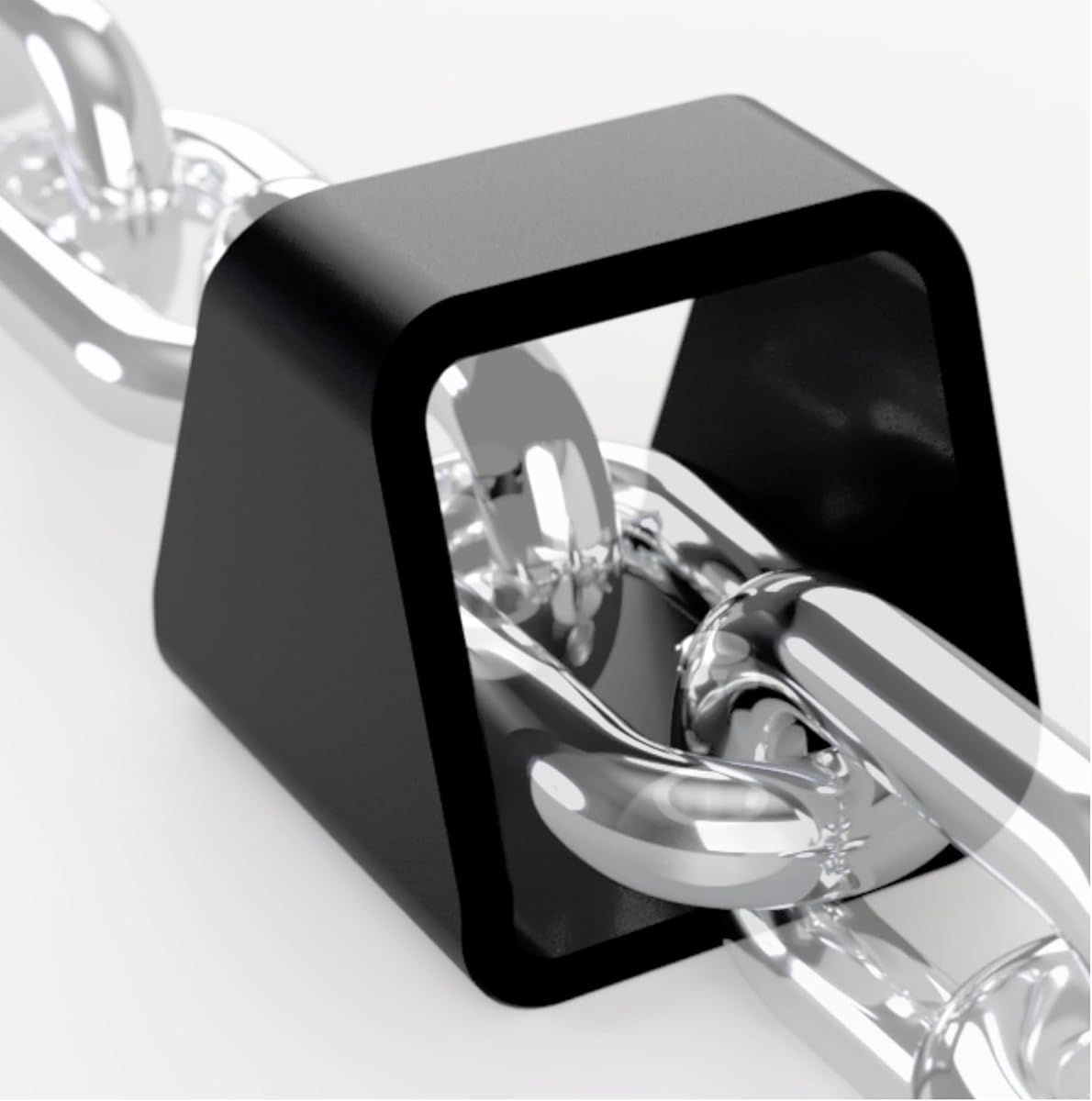 Fotografía técnica oficial de Anclaje antirrobo de alta seguridad para cadena. Ideal para motos y bicis. Cepo - Vista frontal con fondo blanco