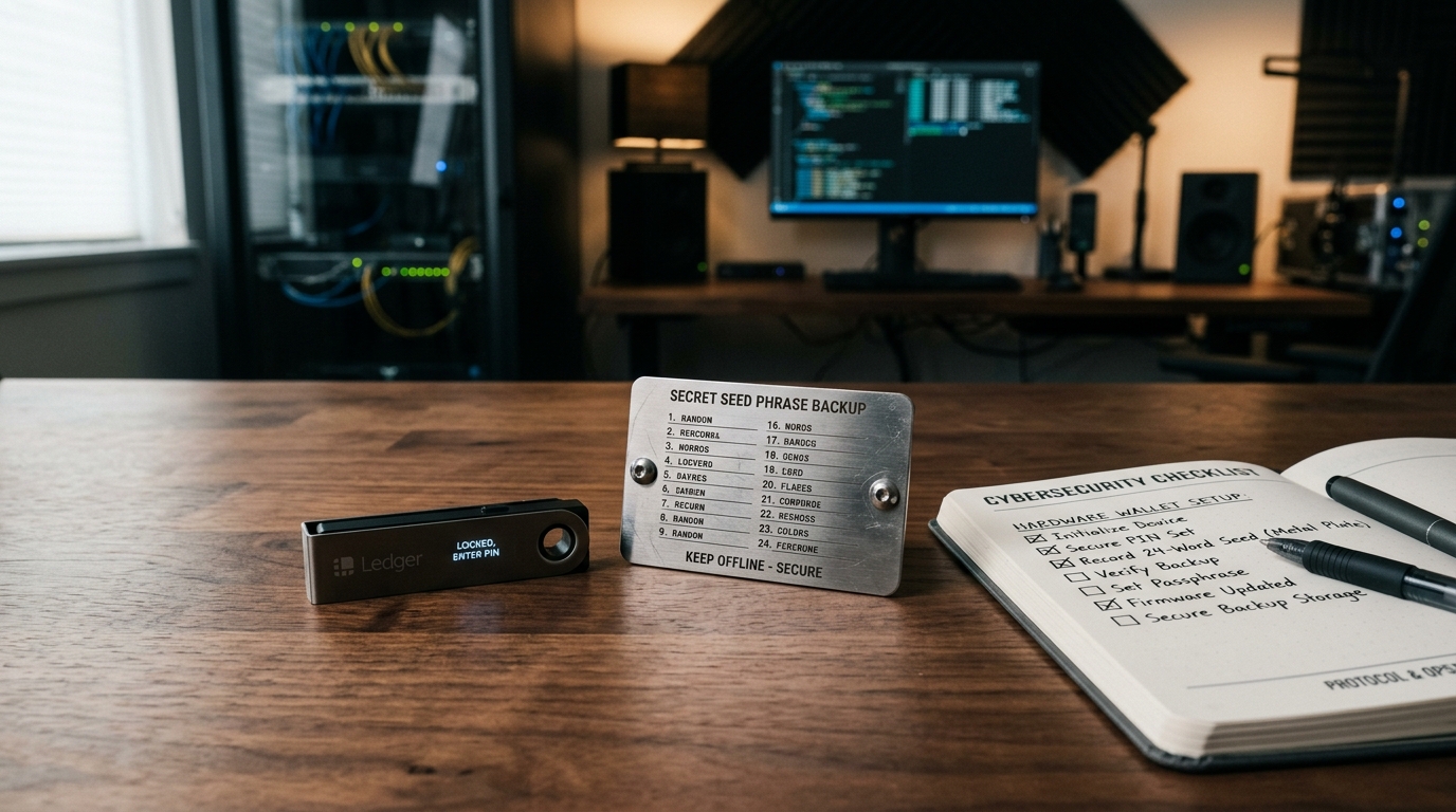 Guía técnica de configuración paso a paso de hardware wallet con frase semilla BIP-39 y lista de verificación