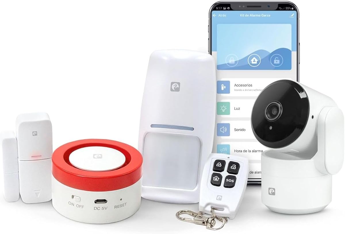 Ver especificaciones técnicas y precio actualizado de Garza Smart - Kit Sistema de Alarma y Seguridad Inteligente Wifi 2,4 GHz Fotografía técnica oficial de Garza Smart - Kit Sistema de Alarma y Seguridad Inteligente Wifi 2,4 GHz - Vista frontal con fondo blanco