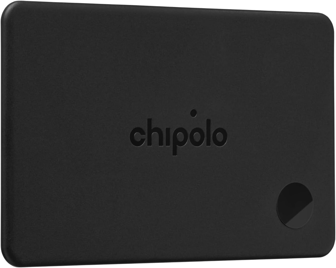 Fotografía técnica oficial de Chipolo CARD Point - Tarjeta Localizadora Ultrafina para Google Find My Device - Vista frontal con fondo blanco