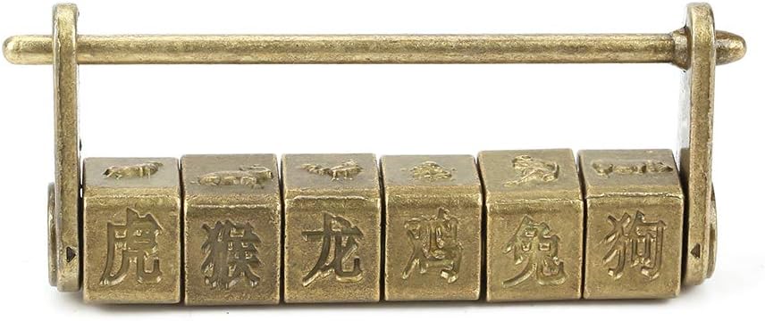 Ver especificaciones técnicas y precio actualizado de Candado, Candado Combinado Escape Room Puzzles Zinc Clásico con Caracteres del Zodíaco Chino Fotografía técnica oficial de Candado, Candado Combinado Escape Room Puzzles Zinc Clásico con Caracteres del Zodíaco Chino - Vista frontal con fondo blanco