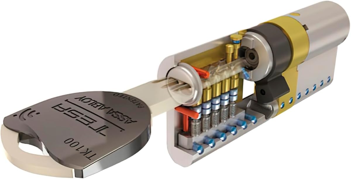 Ver especificaciones técnicas y precio actualizado de Tesa Assa Abloy, TK153040L, Cilindro de Alta Seguridad, TK100, Doble Embrague, Leva Larga Fotografía técnica oficial de Tesa Assa Abloy, TK153040L, Cilindro de Alta Seguridad, TK100, Doble Embrague, Leva Larga - Vista frontal con fondo blanco