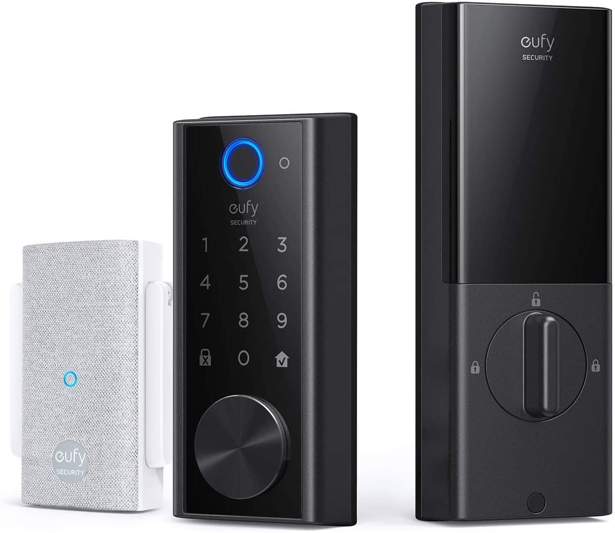 Ver especificaciones técnicas y precio actualizado de eufy Smart Touch Padlock Candado Biométrico con Sensor de Huella y Resistencia IP65 Fotografía técnica oficial de eufy Smart Touch Padlock Candado Biométrico con Sensor de Huella y Resistencia IP65 - Vista frontal con fondo blanco