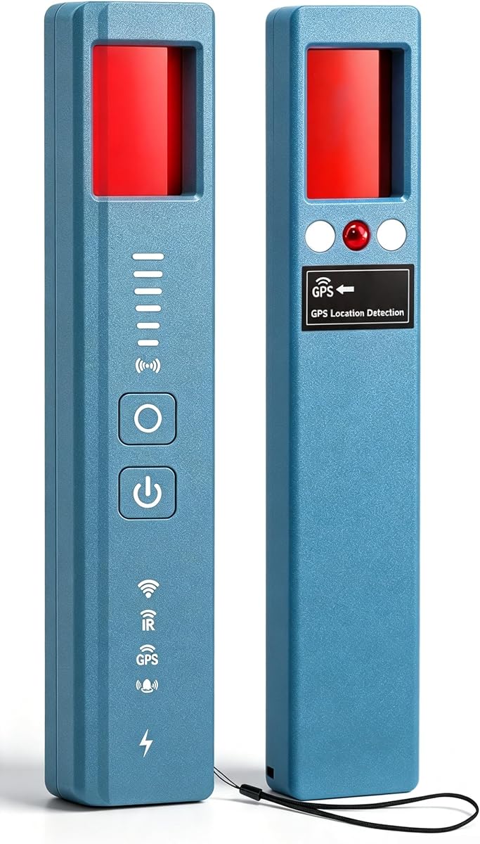 Ver especificaciones técnicas y precio actualizado de Detector de Cámara Oculta 5 en 1, Buscador Antiespía y Localizador Insectos Fotografía técnica oficial de Detector de Cámara Oculta 5 en 1, Buscador Antiespía y Localizador Insectos - Vista frontal con fondo blanco