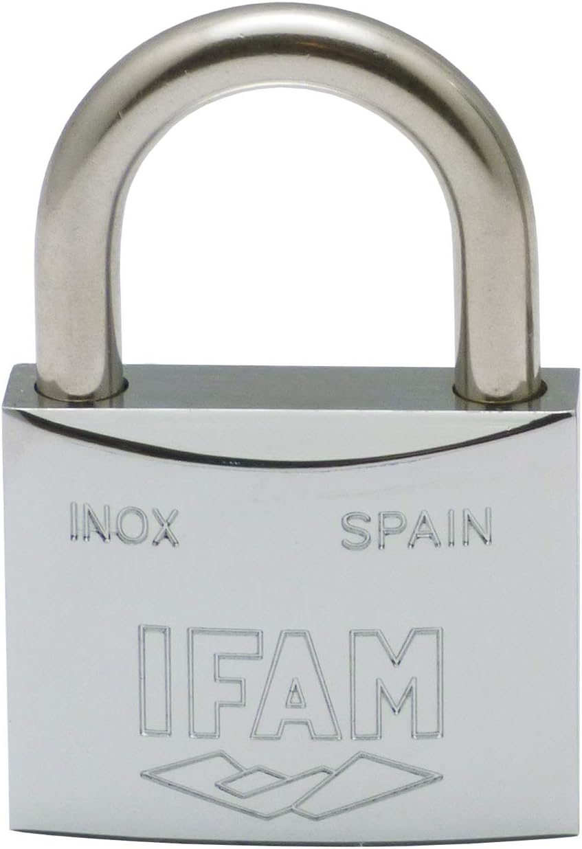 Ver especificaciones técnicas y precio actualizado de IFAM Candado Serie Inox 50 mm - Alta Resistencia a la Oxidación y Ambientes Salinos Fotografía técnica oficial de IFAM Candado Serie Inox 50 mm - Alta Resistencia a la Oxidación y Ambientes Salinos - Vista frontal con fondo blanco