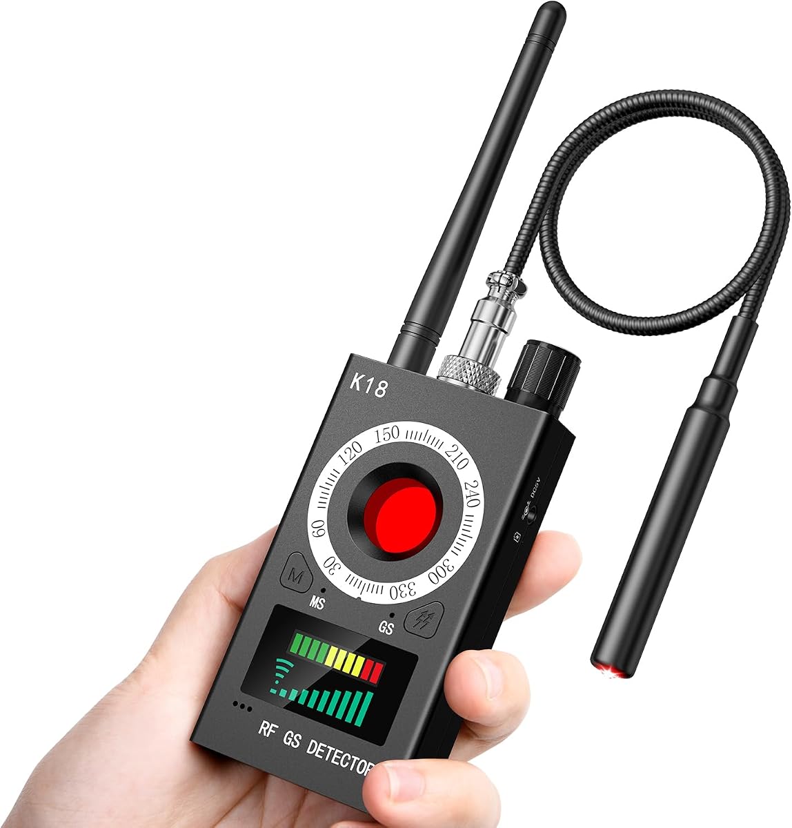 Ver especificaciones técnicas y precio actualizado de Detector de Micrófonos Ocultos, Detector de bichos GPS Spy Finder Cámara Oculta Láser Fotografía técnica oficial de Detector de Micrófonos Ocultos, Detector de bichos GPS Spy Finder Cámara Oculta Láser - Vista frontal con fondo blanco