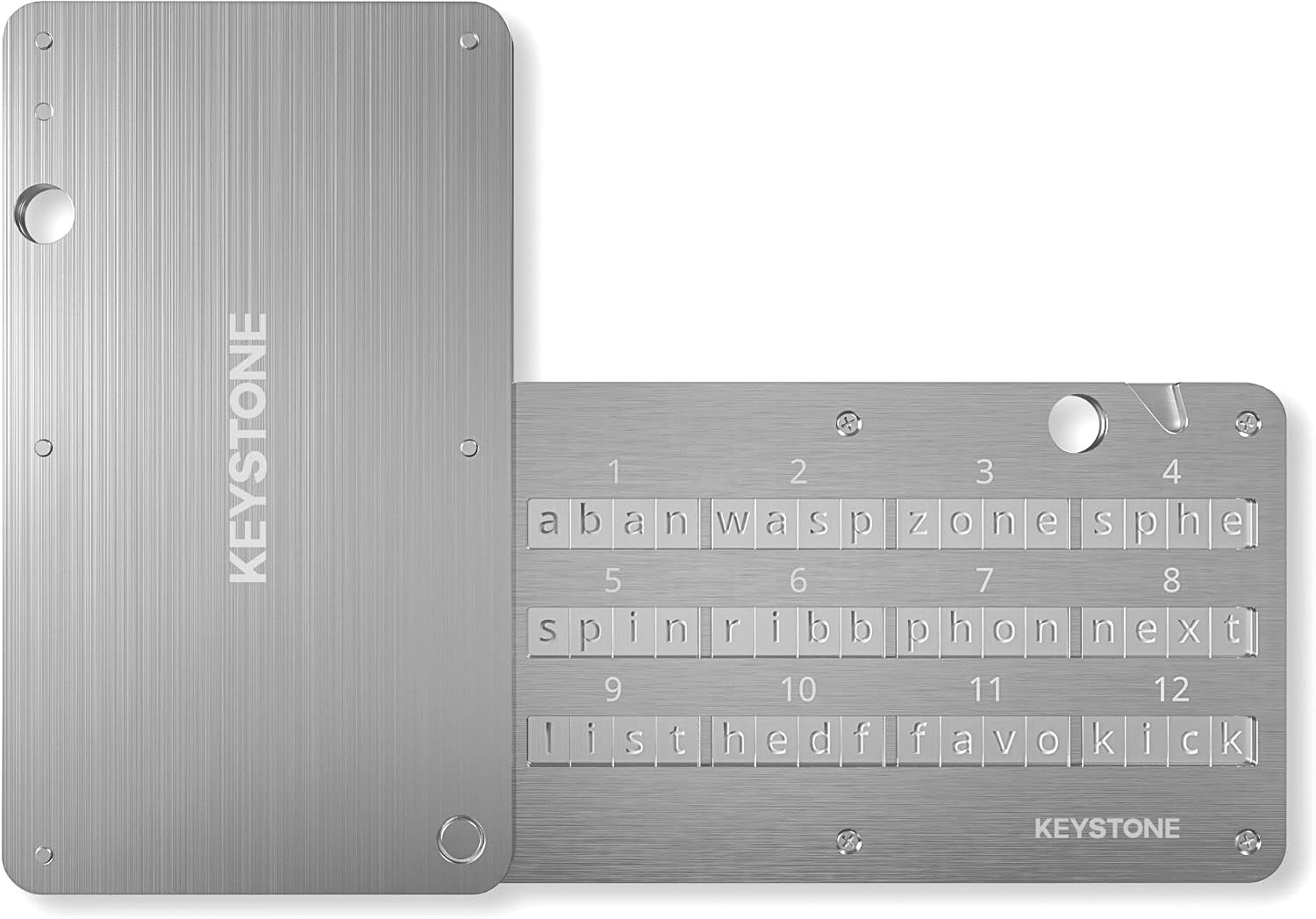 Ver especificaciones técnicas y precio actualizado de Keystone Tablet Plus - Placa de Acero Inoxidable 304 con Tornillos Antimanipulación Fotografía técnica oficial de Keystone Tablet Plus - Placa de Acero Inoxidable 304 con Tornillos Antimanipulación - Vista frontal con fondo blanco