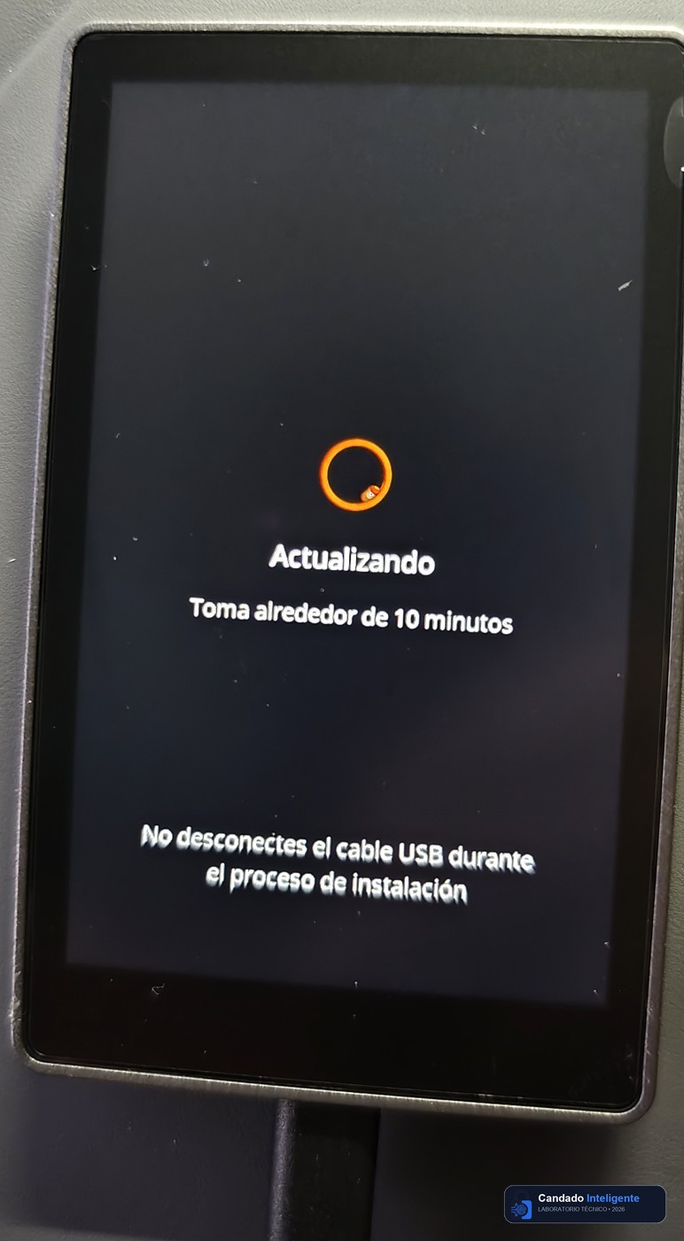 Pantalla de instalación y actualización de firmware oficial en la Keystone 3 Pro en el banco de pruebas