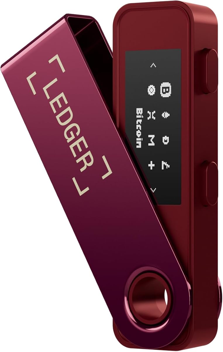 Fotografía técnica oficial de Ledger Nano S Plus - Wallet cripto clásica | Pantalla compacta de 1,1" - Vista frontal con fondo blanco