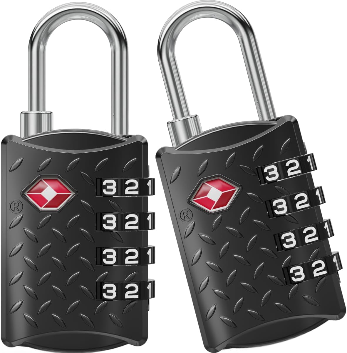 Ver especificaciones técnicas y precio actualizado de NOVLOCK Candado TSA de combinación de 4 cifras para viaje – superficie estriada Fotografía técnica oficial de NOVLOCK Candado TSA de combinación de 4 cifras para viaje – superficie estriada - Vista frontal con fondo blanco