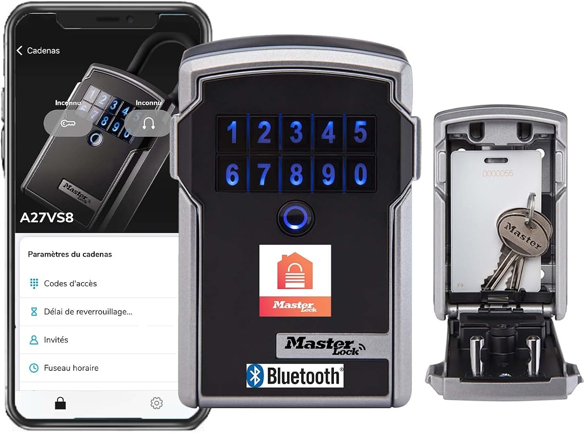 Fotografía técnica oficial de Master Lock 5401D Caja Guardallaves de Montaje Mural con Combinación de 4 Dígitos - Vista frontal con fondo blanco