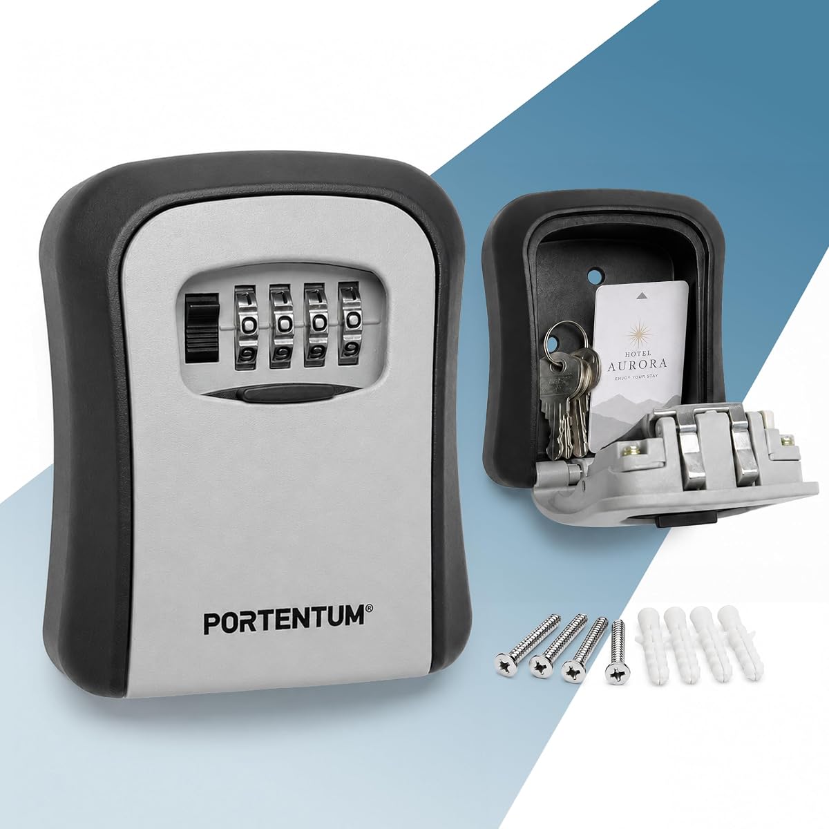 Ver especificaciones técnicas y precio actualizado de PORTENTUM Cajetin llaves con codigo de pared 4 dígitos – Caja de seguridad Fotografía técnica oficial de PORTENTUM Cajetin llaves con codigo de pared 4 dígitos – Caja de seguridad - Vista frontal con fondo blanco