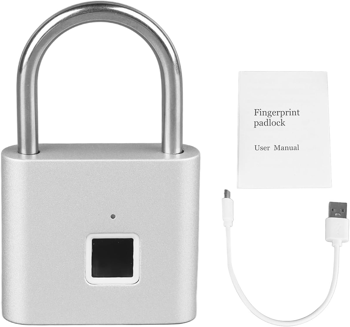 Ver especificaciones técnicas y precio actualizado de Candado Inteligente con Huella Dactilar Bluetooth - Cerradura Electrónica Biométrica Impermeable Recargable por Fotografía técnica oficial de Candado Inteligente con Huella Dactilar Bluetooth - Cerradura Electrónica Biométrica Impermeable Recargable por - Vista frontal con fondo blanco