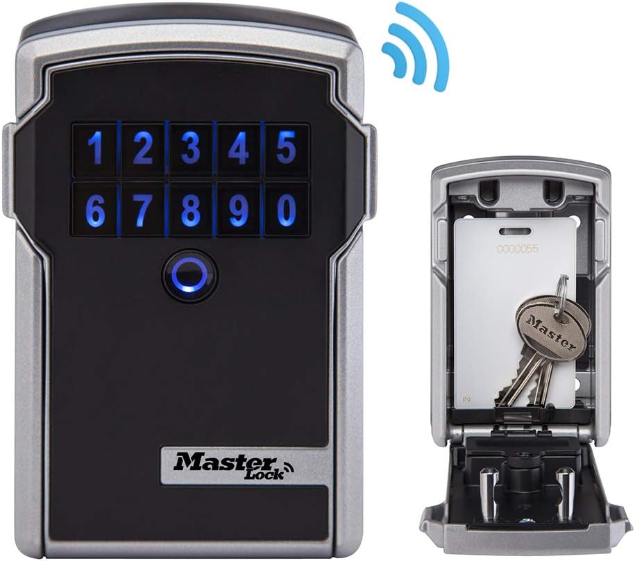 Ver especificaciones técnicas y precio actualizado de Master Lock 5441EURD - Caja Fuerte para Llaves Bluetooth y Código PIN Fotografía técnica oficial de Master Lock 5441EURD - Caja Fuerte para Llaves Bluetooth y Código PIN - Vista frontal con fondo blanco