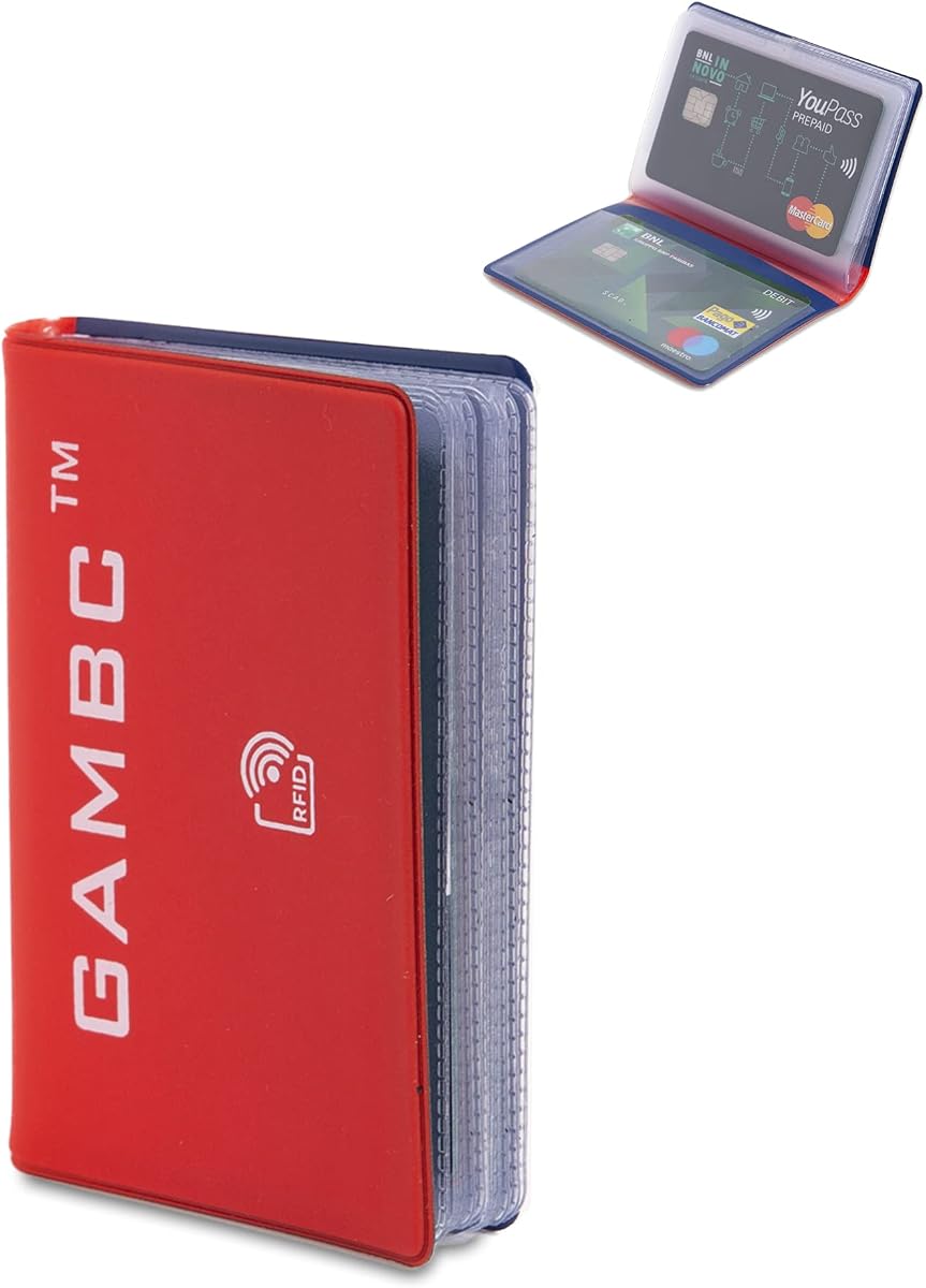 Fotografía técnica oficial de Soporte para Tarjetas de crédito Hombre con Pantalla RFID para Tarjetas de Hombre - Vista frontal con fondo blanco