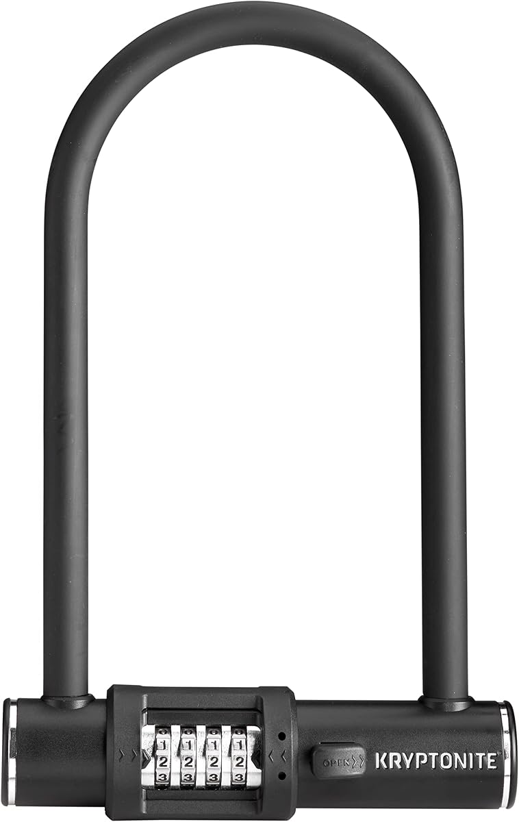 Ver especificaciones técnicas y precio actualizado de Kryptonite 005292 Combo U Candado para bicicleta, negro, 4" x 8" | Candado Fotografía técnica oficial de Kryptonite 005292 Combo U Candado para bicicleta, negro, 4" x 8" | Candado - Vista frontal con fondo blanco