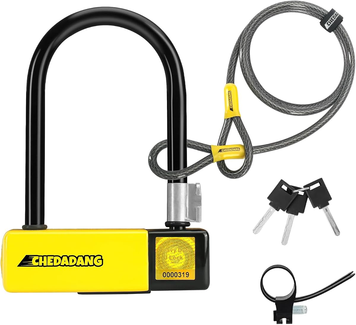 Ver especificaciones técnicas y precio actualizado de Candado U Patinete Electrico, 15 mm, Bicicleta, 4ft Cable de Acero, Alta Seguridad Fotografía técnica oficial de Candado U Patinete Electrico, 15 mm, Bicicleta, 4ft Cable de Acero, Alta Seguridad - Vista frontal con fondo blanco