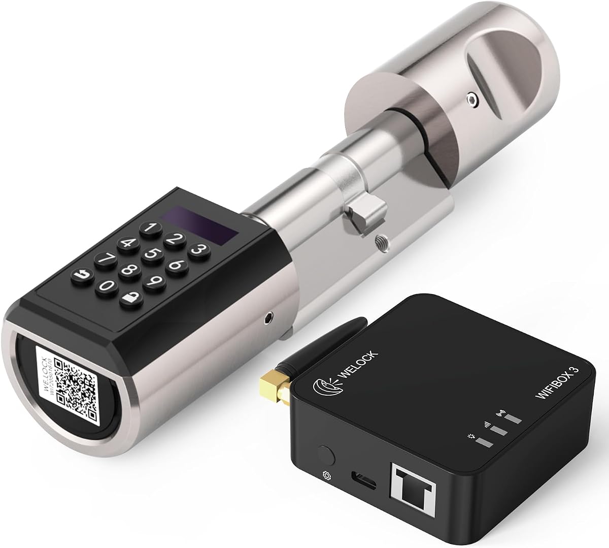 Ver especificaciones técnicas y precio actualizado de WELOCK PCB41WiFiBox Cerradura inteligente WiFi con Contraseña,Tarjeta RFID | mit welock wifibox,cerradura digital,Cerradura Fotografía técnica oficial de WELOCK PCB41WiFiBox Cerradura inteligente WiFi con Contraseña,Tarjeta RFID | mit welock wifibox,cerradura digital,Cerradura - Vista frontal con fondo blanco