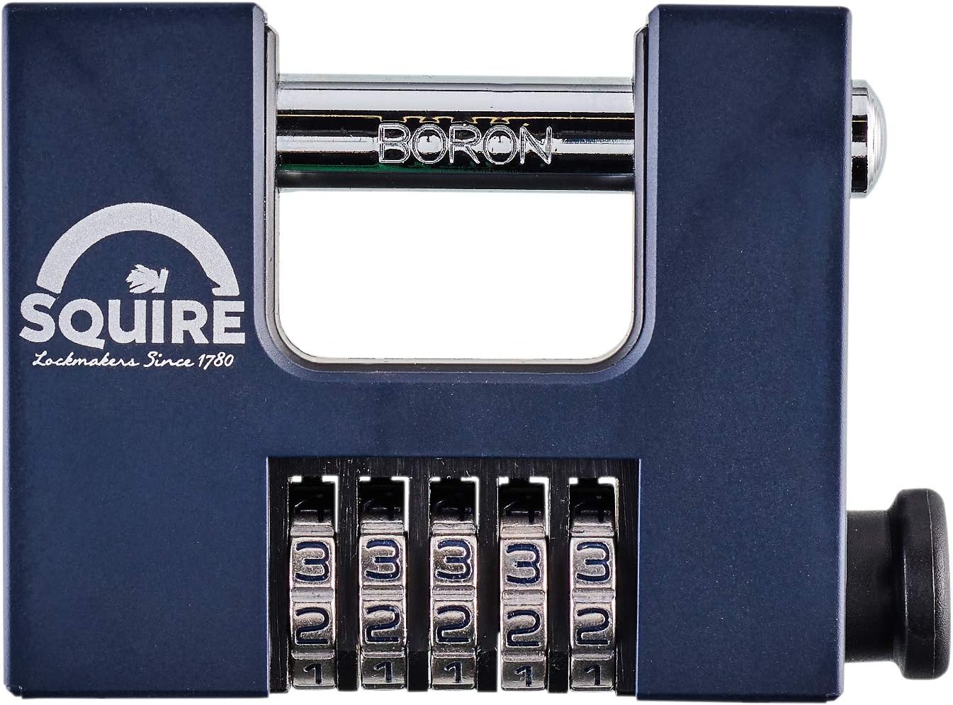 Fotografía técnica oficial de Squire Stronghold SS50CS - Candado Monobloque de Acero con Grillete Protegido 10mm - Vista frontal con fondo blanco