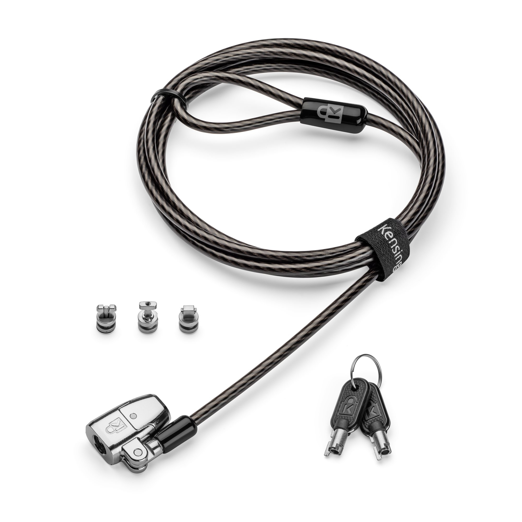 Fotografía técnica oficial de Targus DEFCON CL Cable de Seguridad para Portátil con Combinación Numérica de 4 Dígitos - Vista frontal con fondo blanco