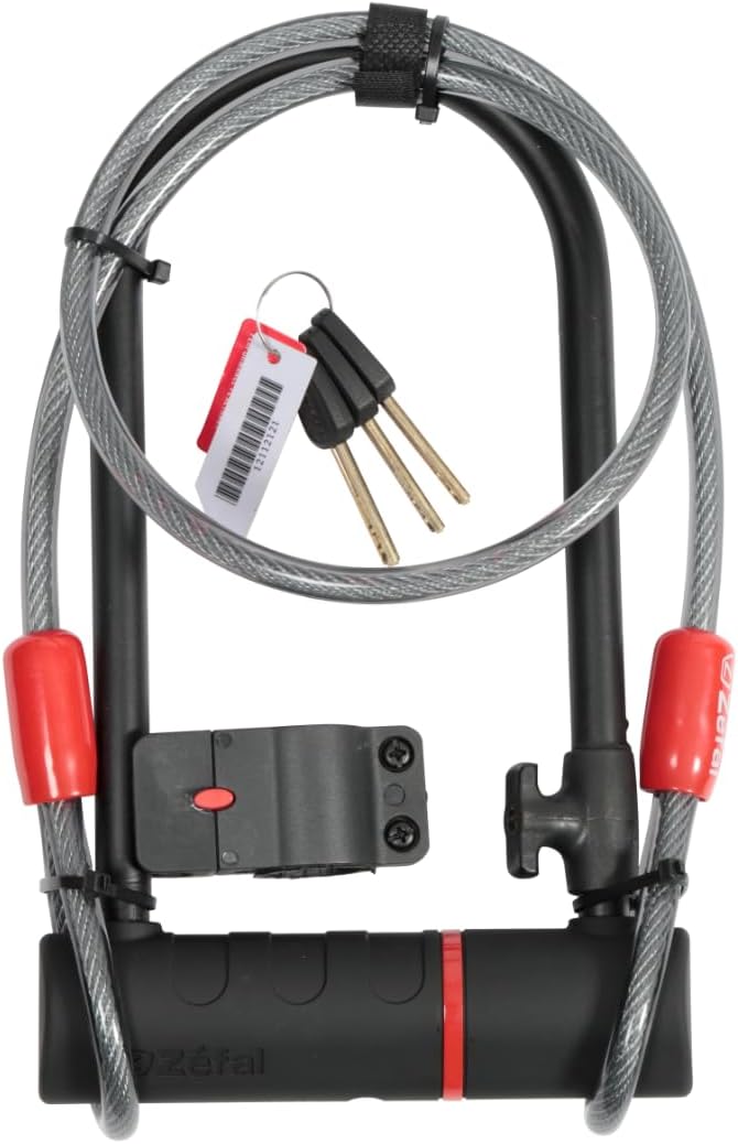Ver especificaciones técnicas y precio actualizado de ZEFAL K-Traz U17 Cable - Candado para Bicicleta en U con Llave + Fotografía técnica oficial de ZEFAL K-Traz U17 Cable - Candado para Bicicleta en U con Llave + - Vista frontal con fondo blanco