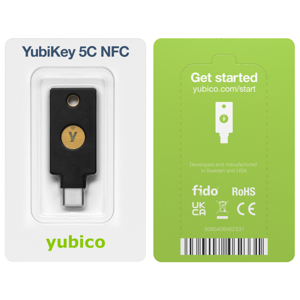 Ver especificaciones técnicas y precio actualizado de Yubico YubiKey 5 NFC - Llave de Seguridad FIDO2 / WebAuthn / Passkeys (USB-A y NFC) Fotografía técnica oficial de Yubico YubiKey 5 NFC - Llave de Seguridad FIDO2 / WebAuthn / Passkeys (USB-A y NFC) - Vista frontal con fondo blanco